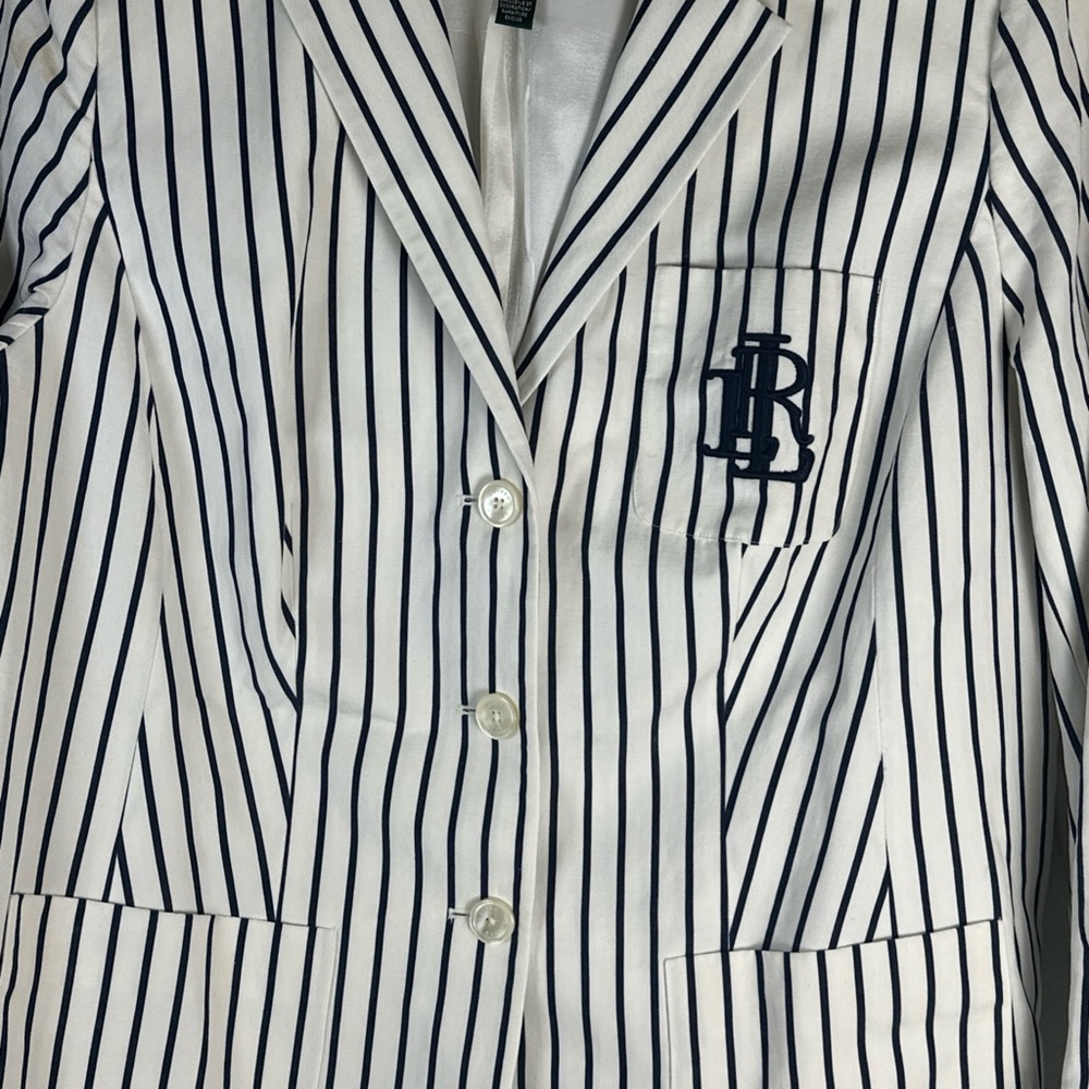 Ralph Lauren Black and White Striped Blazer - Picture 6 of 11